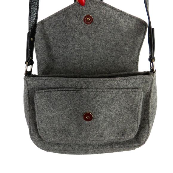 Kate Spade Raleigh Walker Park Wool Crossbody Bag Charcoal Gray Wool Felt Bag - Picture 7 of 11